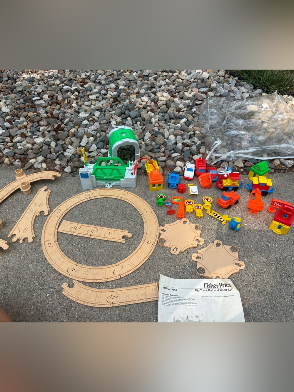 Fisher Price Flip Track, Rail and Road set, 1991, Fisher price little people,